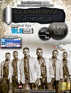Rock Hard Revue Flyer at GILT June 13th.